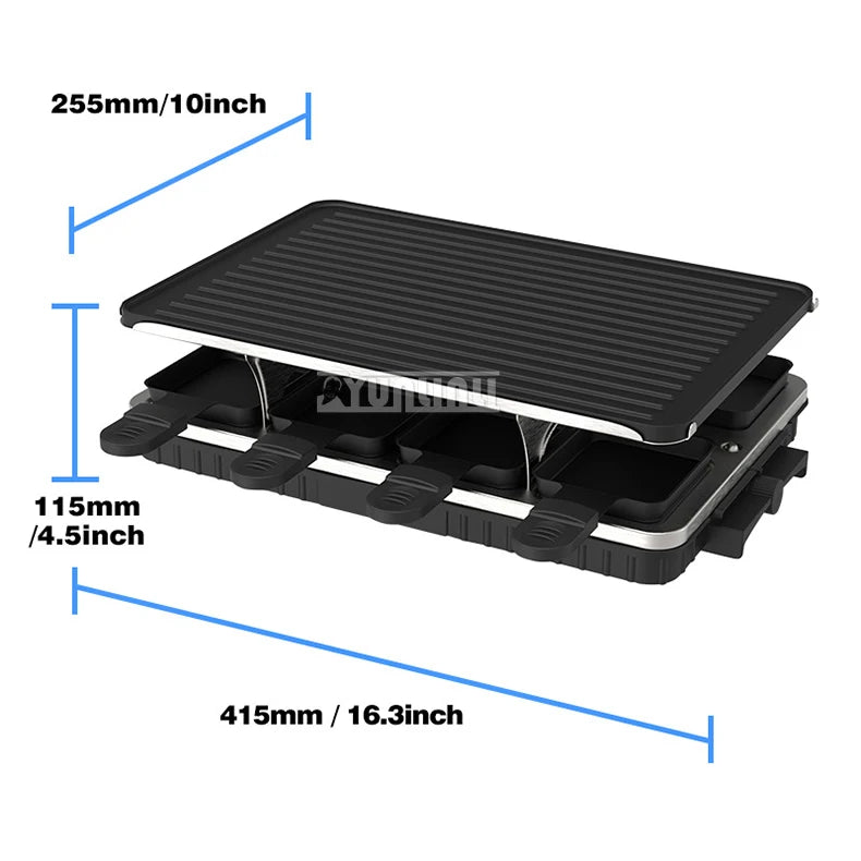 Double Layers Grill Household Electric Griddle Smokeless Non-stick Barbecue Pan Multifunctional Baking Pan