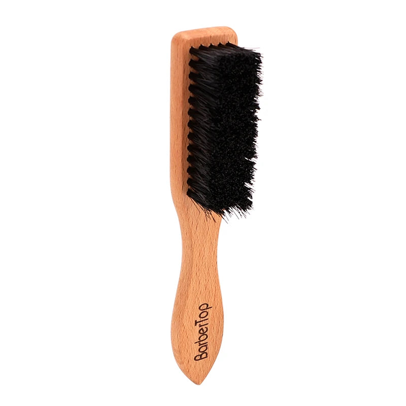 Barbertop Men Barbe Brosse Poignée boisée Brosse de nettoyage de cheveux doux Cheveux cassés