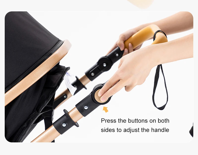 Poussette bébé 3-en-1 compacte, siège auto pour bébé, système de voyage portable pour bébé, poussette légère, poussette bidirectionnelle