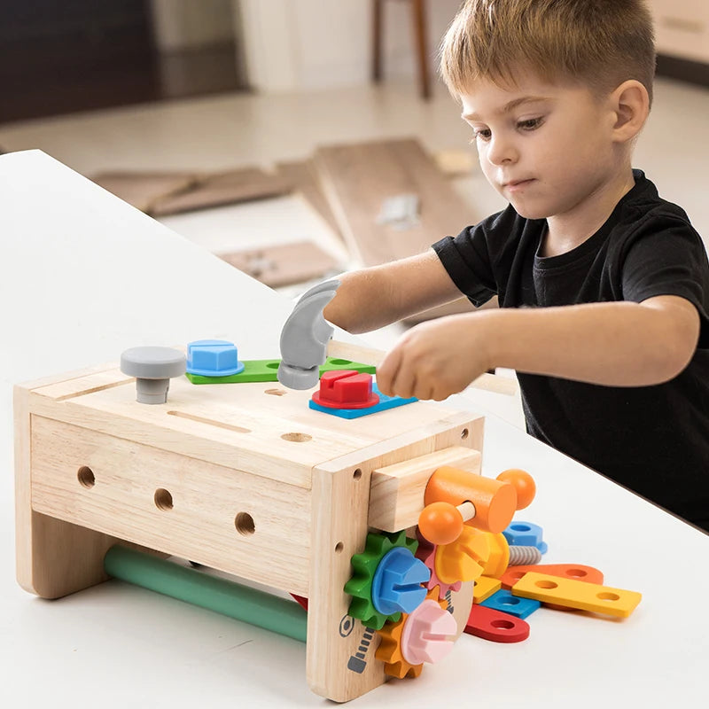 Wooden Tool Set For Kids Toys Montessori Toys Workbench Construction Toys Educational Toys For Christmas Birthday Gifts For Boys