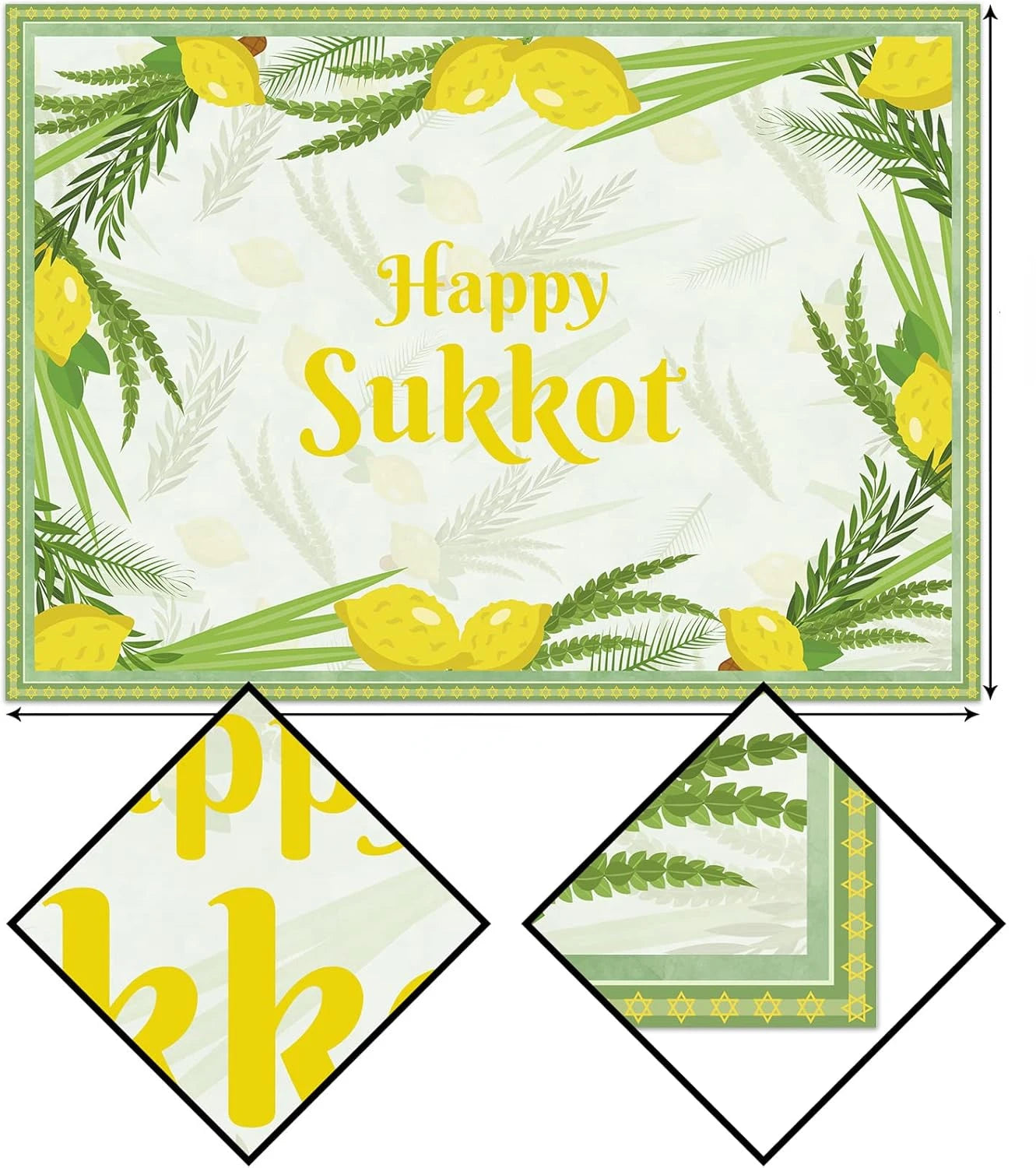 Sukkot Rectangle Tablecloth Sukkah Decor Jewish New Year Holiday Party Decor Etrog Lulav Kitchen Dining Tablecloth Sukkot Decor
