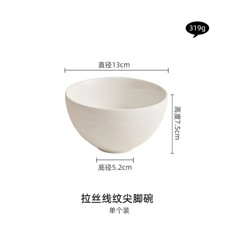 Household Ceramic Bowls, Kitchen Utensils, Salad Bowls, White Fruit Bowls, Desserts, Buffets, Side Dishes, Tableware.