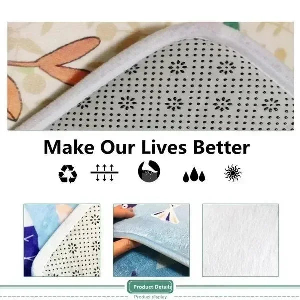 Merry Christmas Tree Santa Claus Cartoon Happy New Year Gift Carpet Rug for Bedroom Living Room Sofa Home Doormat Decor,Non-slip