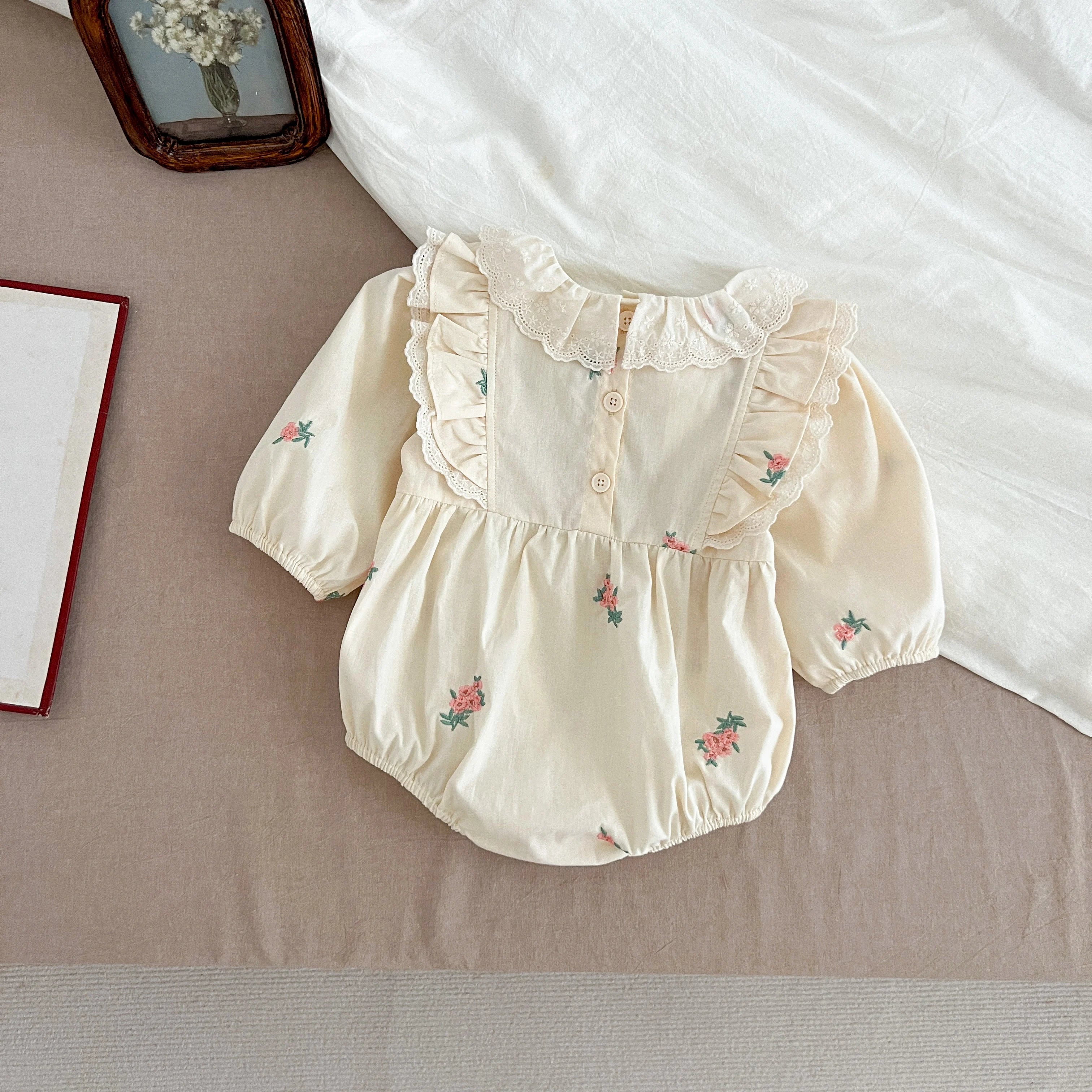 Christmas Infant Baby Girl Romper Autumn Winter Newborn Baby Girl Children Clothes Red Plaid Lapel Long Sleeved Newborn Romper