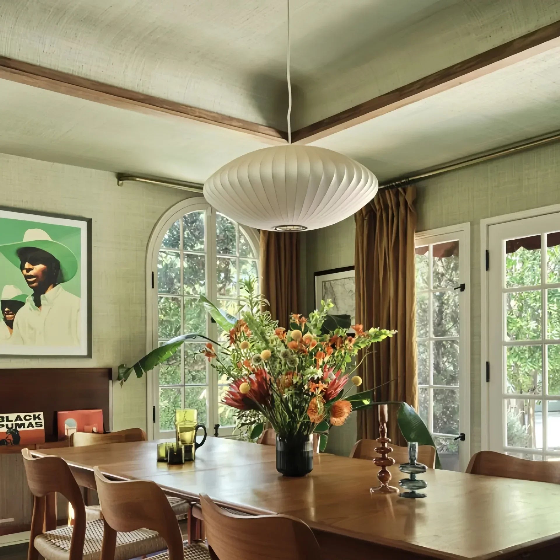 Denmark Design Bubble Silk Pendant Lamp Chandelier Suspension Hanging Light for Dining Living Room Kitchen Island Bedroom Loft