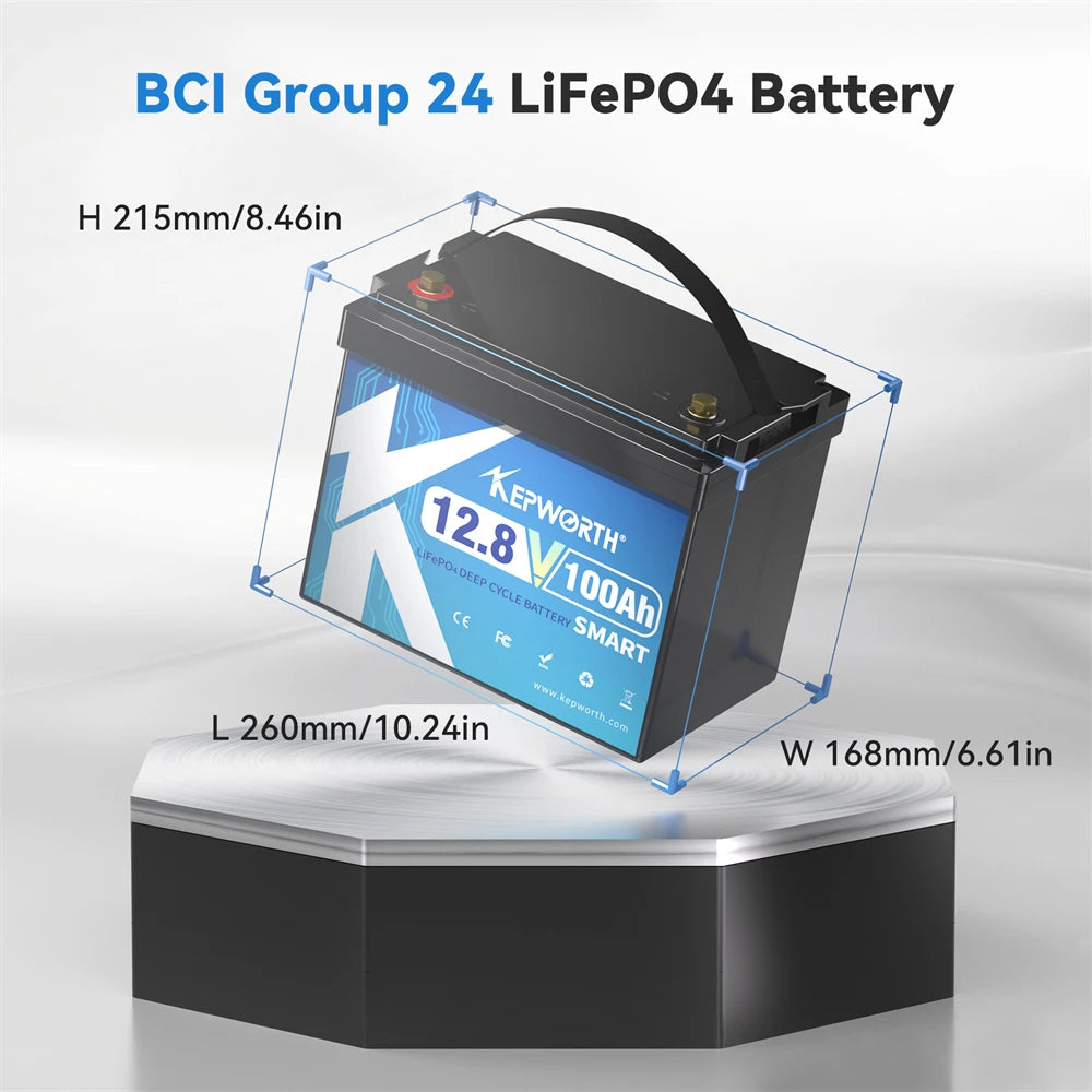 New 12V 100Ah Lithium Battery Bluetooth, Rechargeable Deep Cycle 100A Smart BMS Perfect for Solar, Boat, RV, Backups, Motorhome