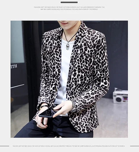 Blazer pour  hommes imprimer Léopard