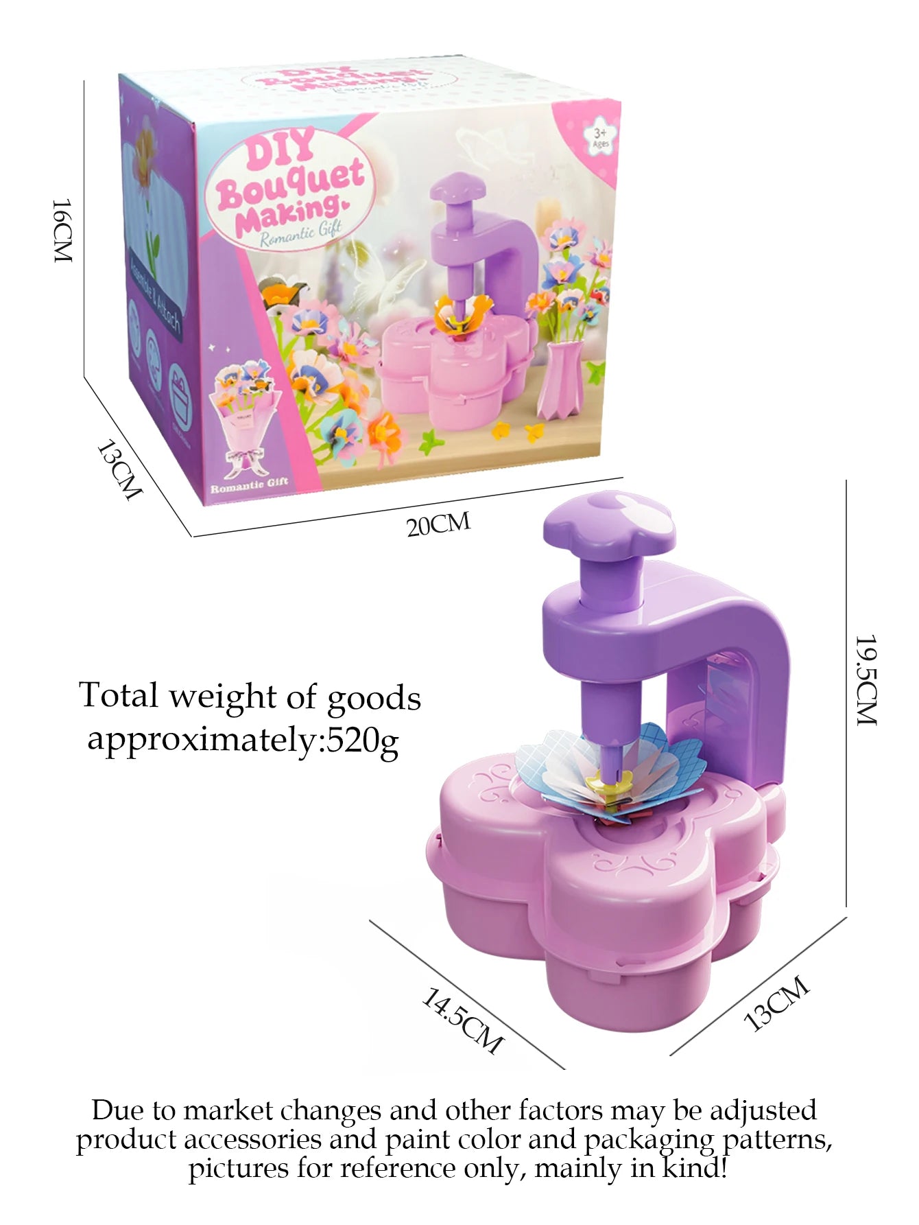 DIY Fabric Flower Bouquets Toys, Flower Bouquets Toy for Girls DIY Flower Make Making Craft Kit Educational Kids Gifts