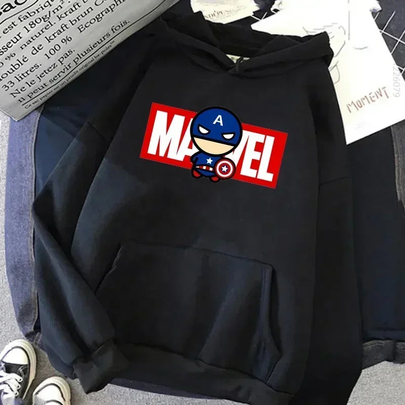 Daily Marvel Printed Men Hoodies Cartoon Hipster Spiderman Creative Fashion Graphic Trendy Autumn Winter Male Sweatshirts