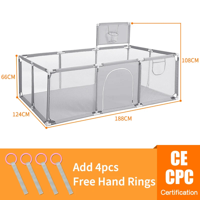 PANGDUBE Baby Playground Playpen for Baby and Toddlers Thicken Steel Pipes & Cloth Baby Fence Play Park Baby Activity Fence