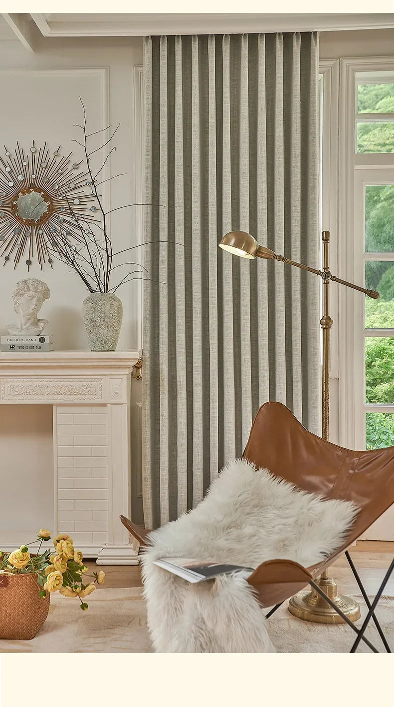 100% Blackout Japanese Modern Simple Curtains for Bedroom Living Dining Room Soundproof Textured Bamboo Window Decor Customized