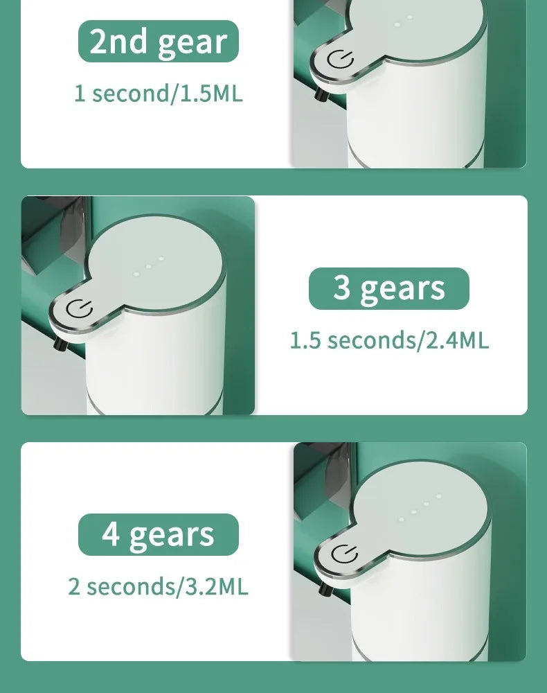 380ML Desktop Wall-Mounted Light Display 4-Levels Adjustable Electric Infrared Automatic Sensor Kitchen Bathroom Soap Dispenser