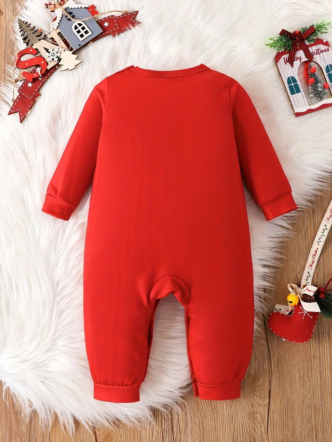 Prowow Baby Christmas Clothes 2025 Cartoon Pattern Green Romper Xmas Jumpsuit For Kids Newborn New Year Baby Costume Boy Girls