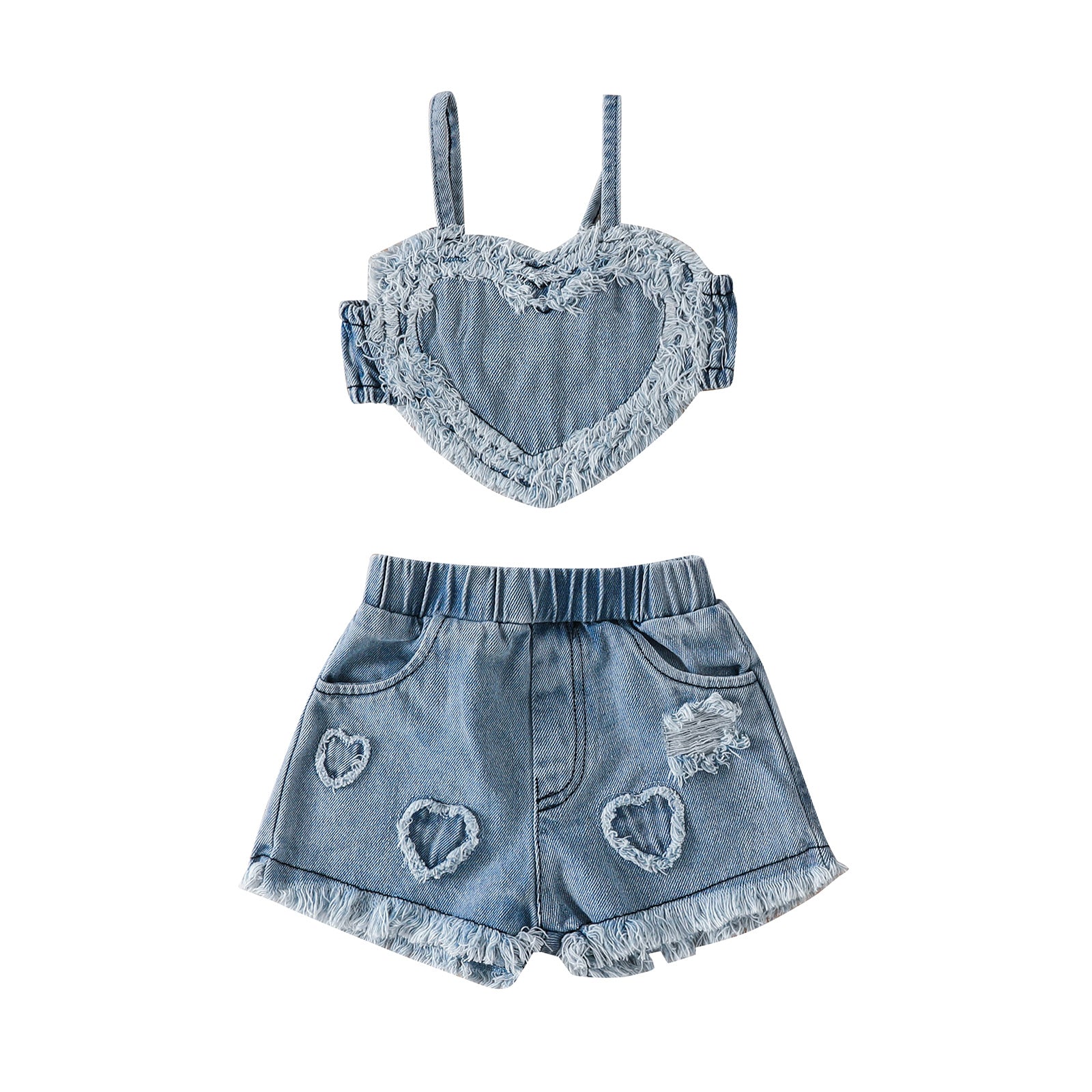 ma&baby 3-24M Newborn Infant Toddler Baby Girl Clothes Sets Fashion Heart Crop Tops Shorts Denim Outfits Summer Clothing D05