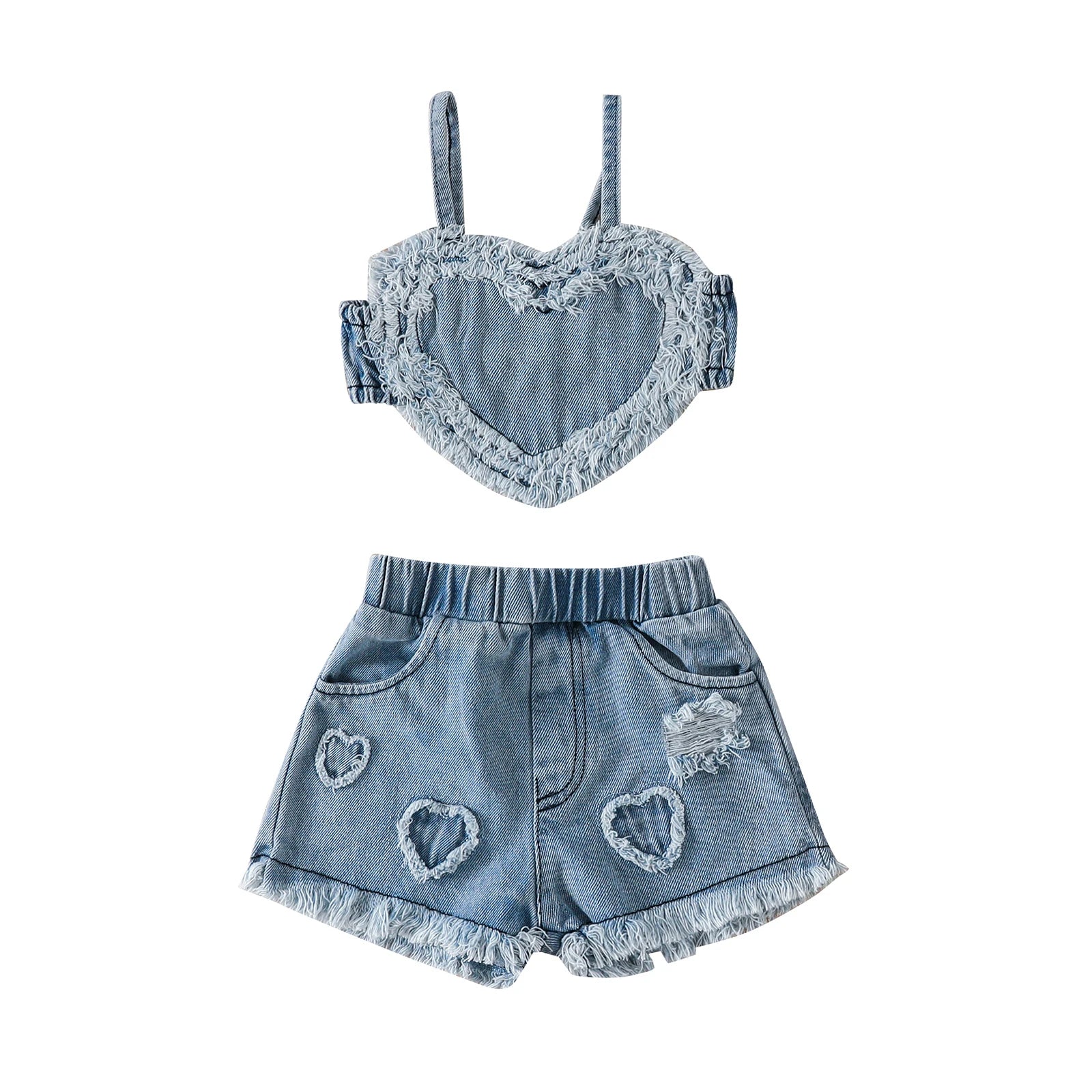 ma&baby 3-24M Newborn Infant Toddler Baby Girl Clothes Sets Fashion Heart Crop Tops Shorts Denim Outfits Summer Clothing D05