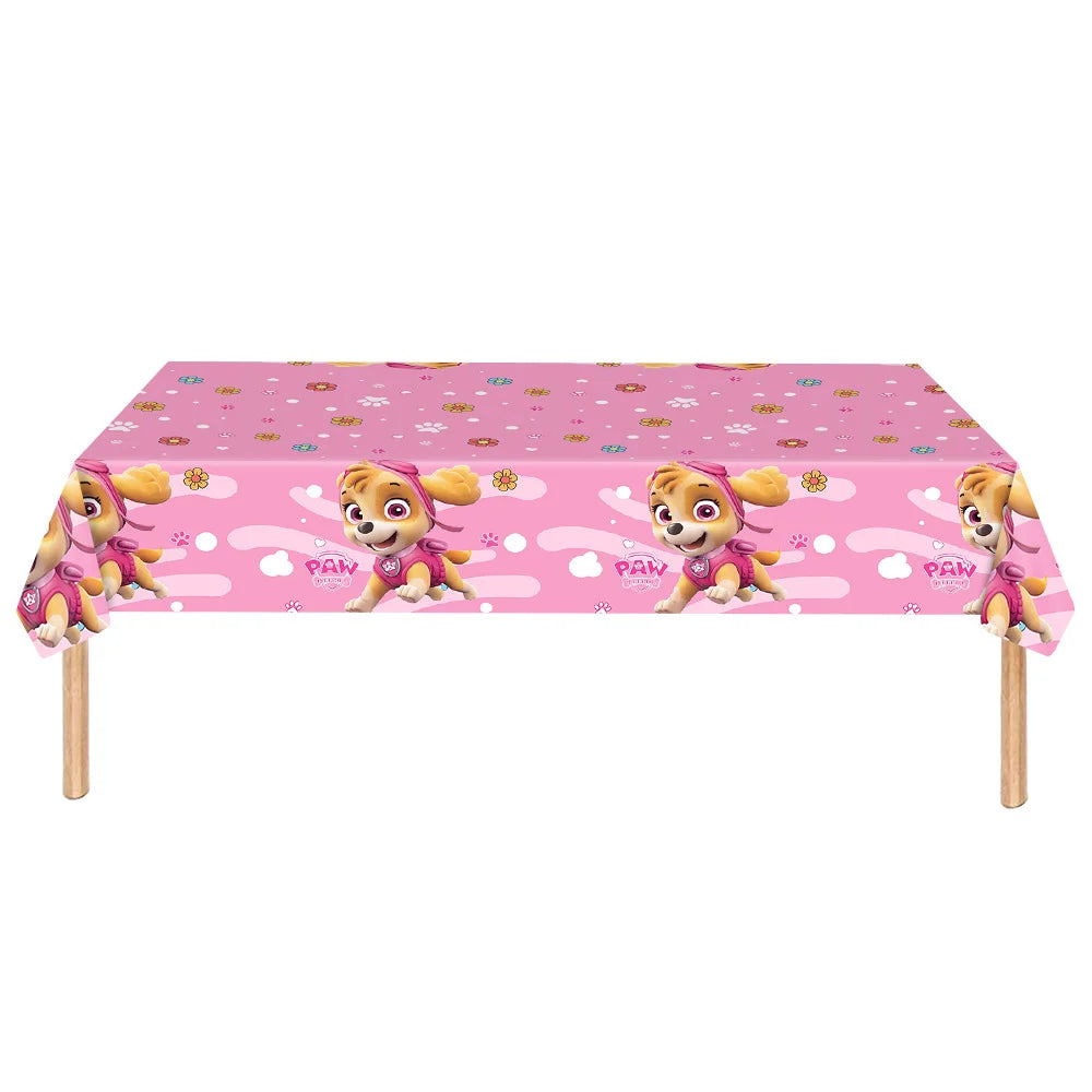 Paw Patrol Birthday Decoration Dogs Skye Disposable Set Tableware Plate Cup Tablecloth Skye Baby Shower Kids Girls Party Supplie