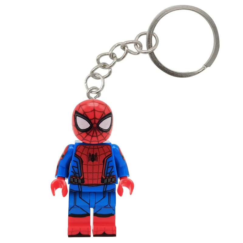 Marvel Spiderman Doll Universe Miles Gwen Cartoon Cute Building Blocks Assembled Toy Ornament Keychain School Bag Pendant Gift
