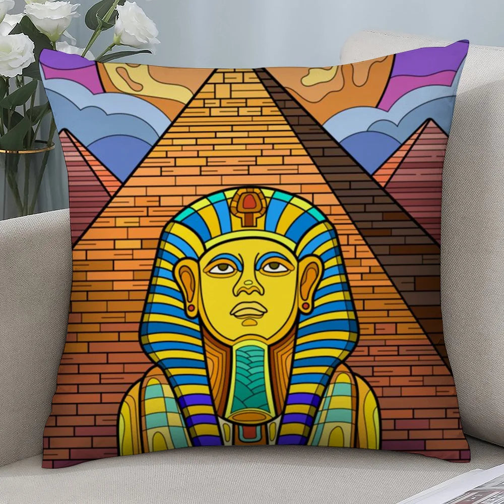 CLOOCL Ancient Egypt Anubis Pillow Case Short Plush Sofa Decorative Gift Home Double-sided Printing Cushion