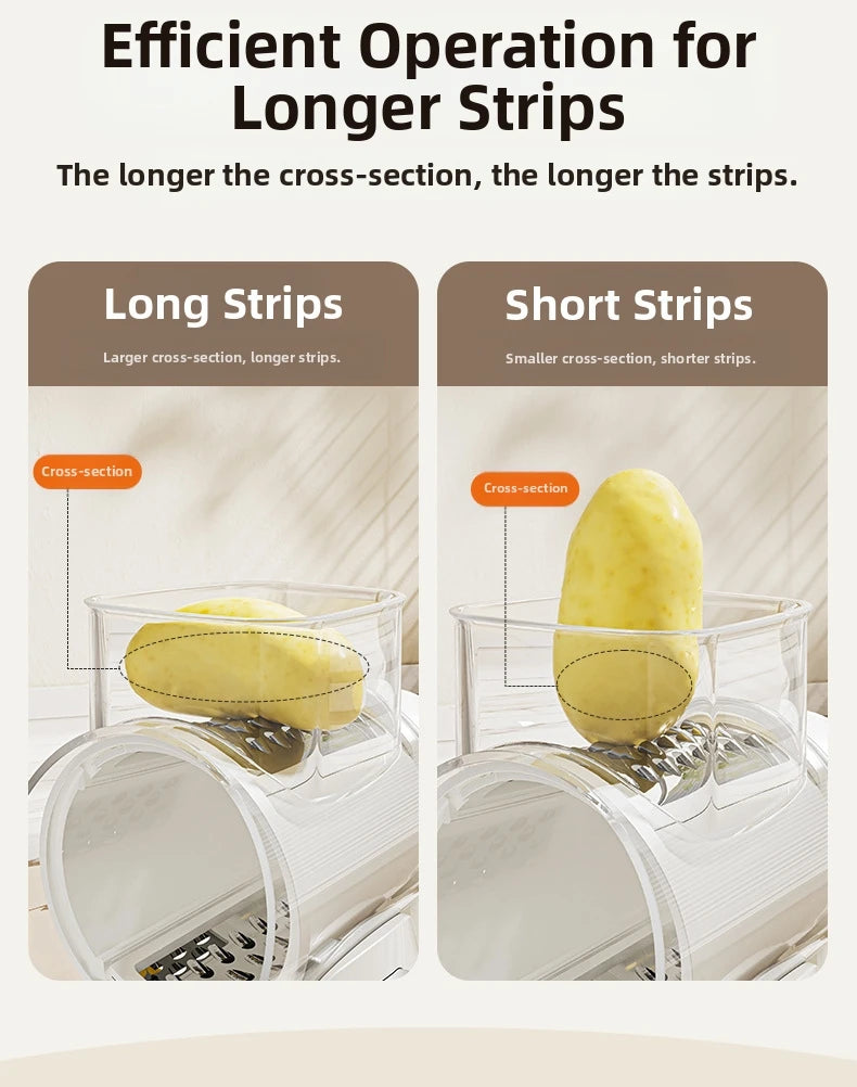 Household Manual Slicer, Stainless Steel Multi-Blade Design, Non-Slip Base, Portable And Easy To Clean, Kitchen Artifact