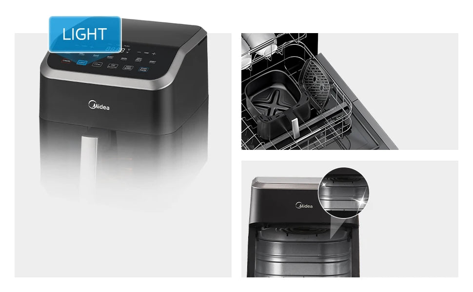 Midea Hot Air Fryer 7L Capacity, HeatXpress Technology, 90% Less Oil, Energy and Time Saving with 7 Presets, Easy-View Window