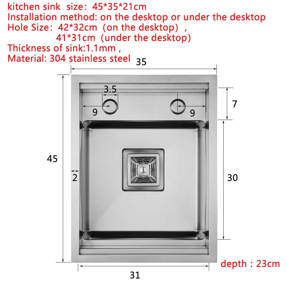304 Stainless Steel Kitchen Sink for Island Bar, Brushed Finish with Foldable Faucet, Lid Cover, Soap Dispenser, Veg Basin sinks