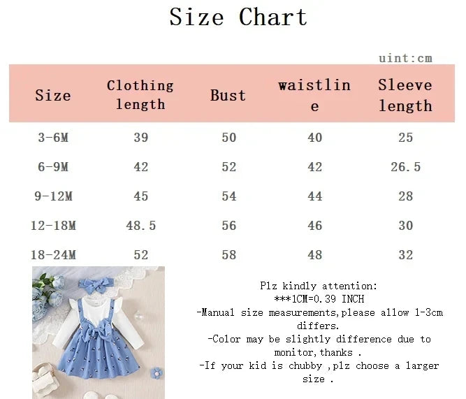 Baby Girl Spring and Autumn Dress Blue Crushed Goods Big Bow Long Sleeve Dress Suitable for Cute Baby Girls Aged 0-24 Months