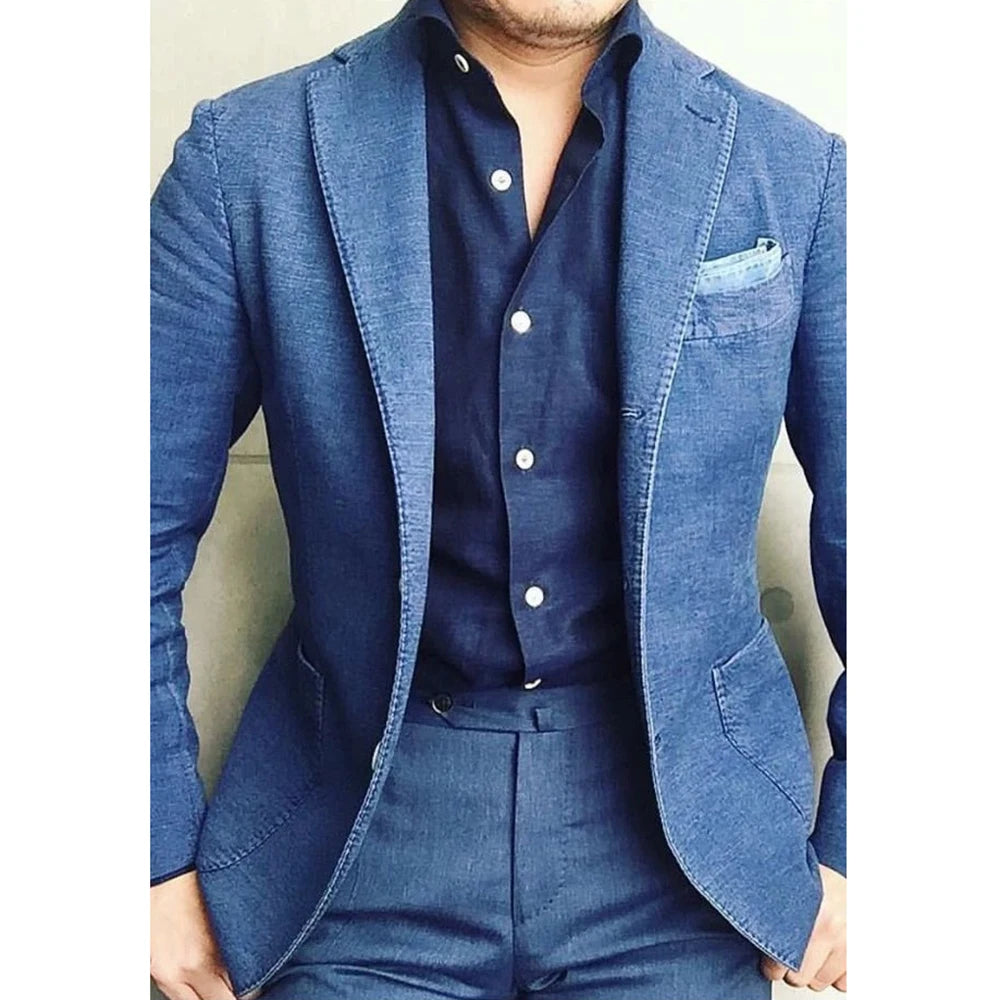 Ensemble de costumes 2 pièces Denim personnalisé