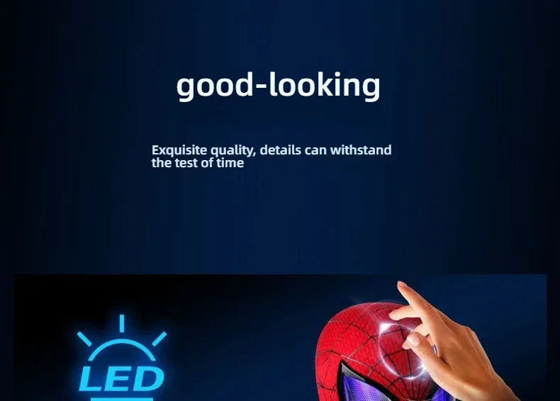 Marvel Spiderman Mask With Hard Face Shell & Magnetic Eyes Hero VenomScreen Printed Fabric 3d Webs Manual version Cos Gift