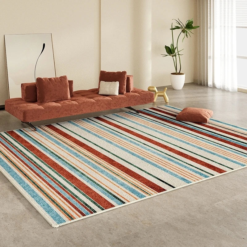 Modern Colorful Geometric striped Bedside carpet Non-Slip Rug Polyester Floor Carpet 160x230cm Large Mat for Living Room Bedroom