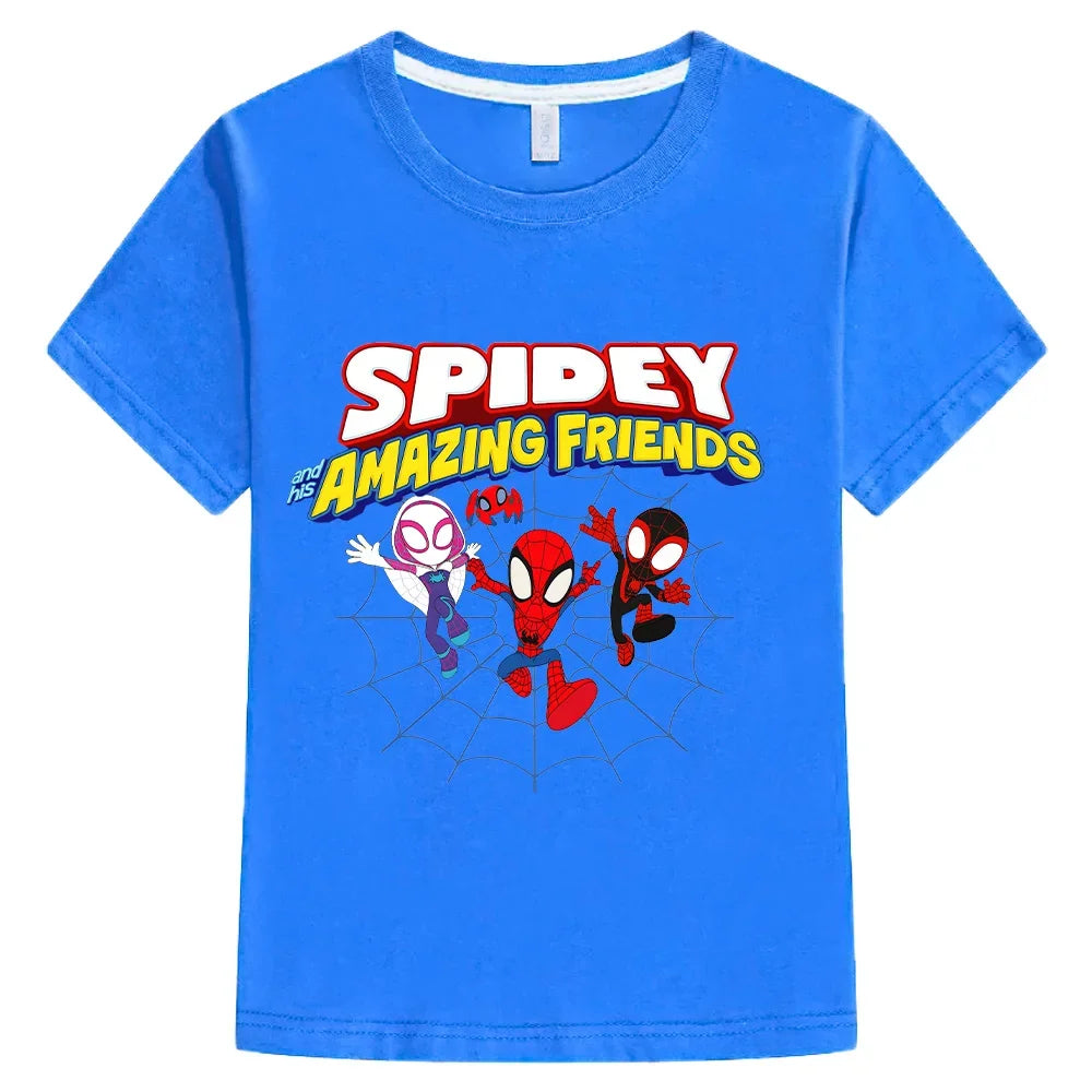 Spidey and His Amazing Friends T-shirts Kids New Design TShirts Cool Boys Girls Essential Tee-shirt Children Cotton Soft Clothes