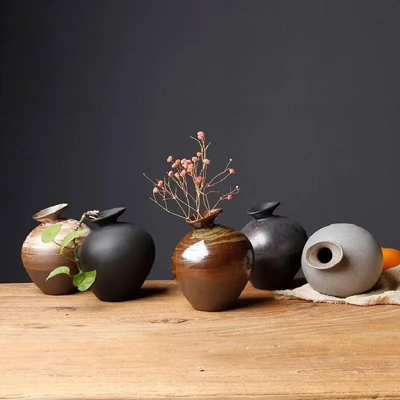 Vintage Japanese Ceramic Vases Living Room Desktop Ornaments Crafts Hydroponic Flower Containers Ceramic Vases Home Decoration