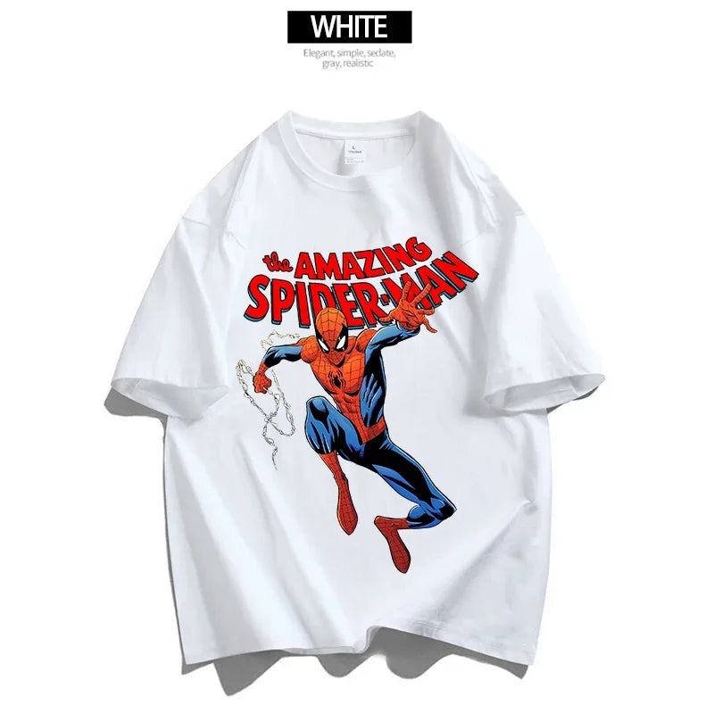 Marvels Spidermans Women Men T Shirt Fashion Printed Summer Clothes Marvels Anime Cartoon Tee Shirt Short Sleeve Tops