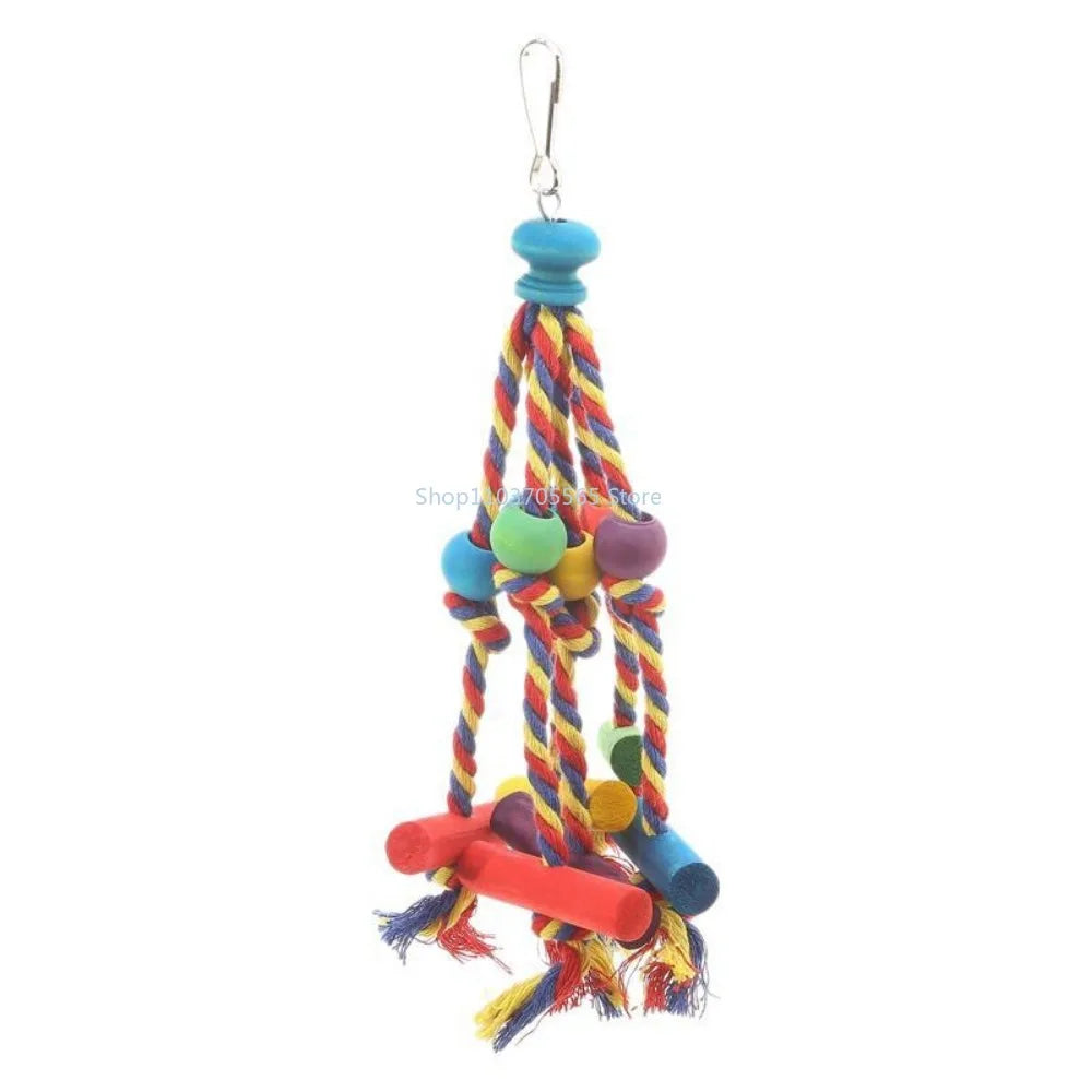 Parrot Toys Colorful Wooden Bird Supplies Unique Shape Diverse Ways To Play Complete Variety Large Parrot Bite Bird Toys