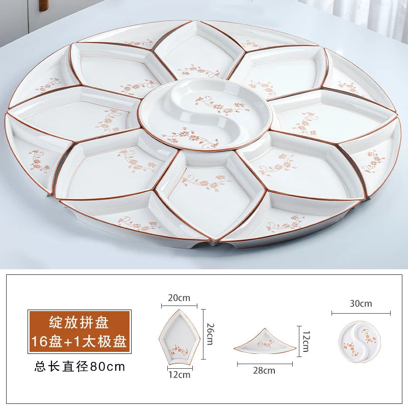 Vintage Ceramic Plate Set Microwaveable Dining Bowls Home Dinnerware Plates Set Dishes Full Tableware Pratos De Jantar Dishes