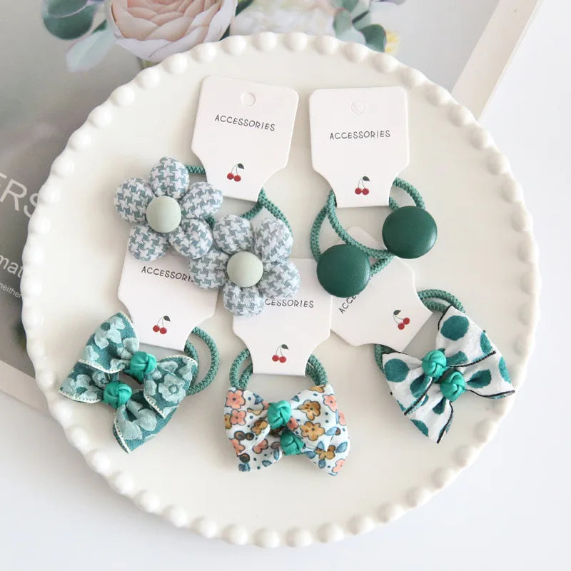 Elastic Hair Bow for Children, Children's Headwear, Hair Accessories for Girls, Cute Hair ties, Lovely Hair Rope, 10Pcs per Lot
