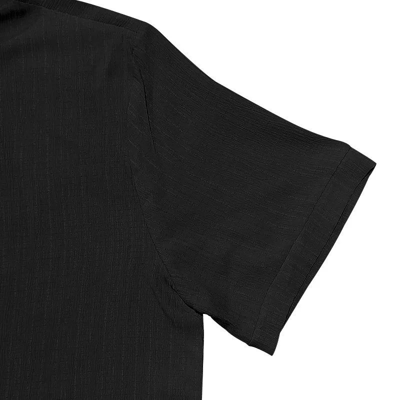 Summer European and American Style Men's Clothing Short Sleeve Cardigan Suit Men's Casual Loose Short Sleeves Shorts Beach Suit