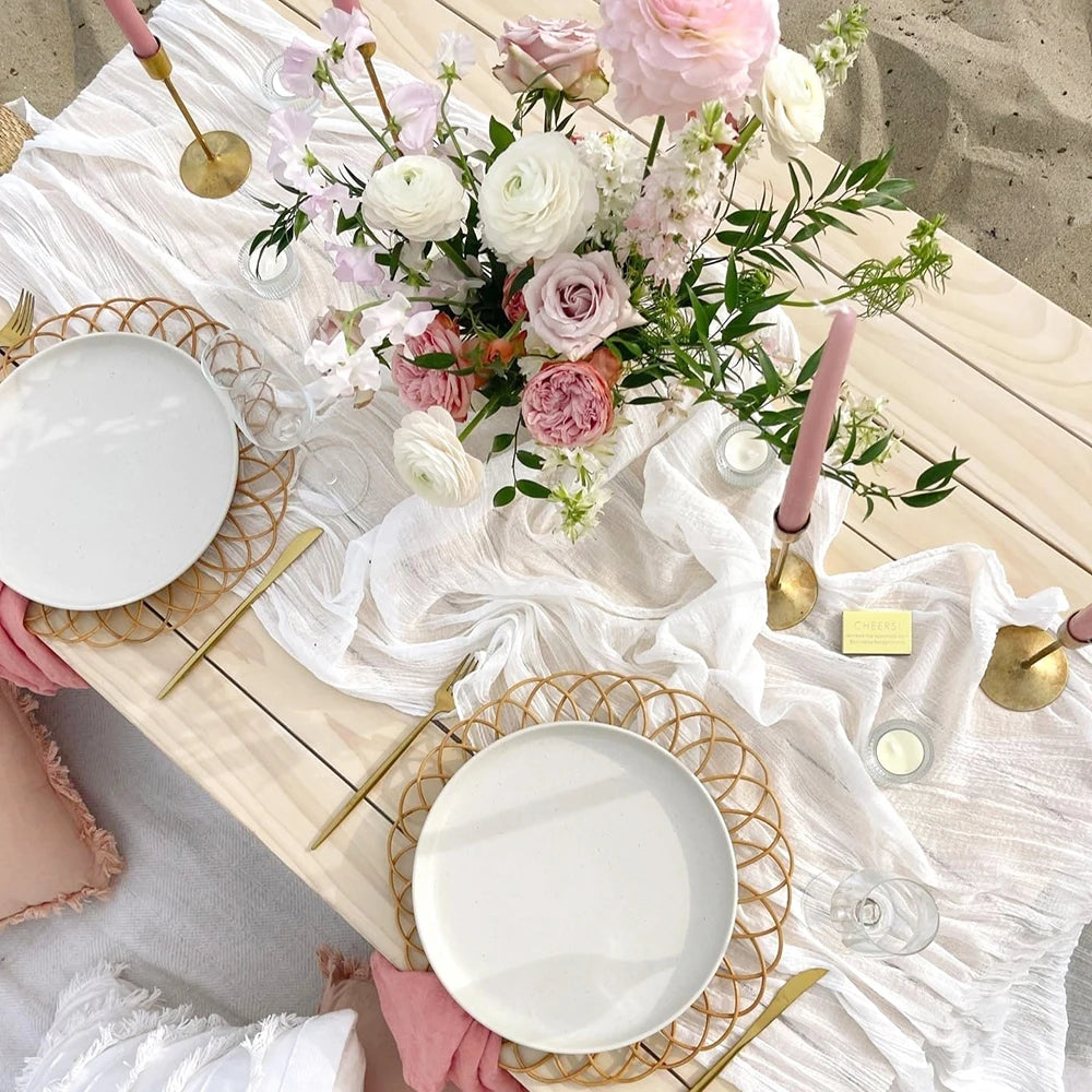 Burgundy Table Runner Cheesecloth Gauze Rustic Boho Cheese Cloth Table Runner Wedding Bridal Shower Birthday Party Decorations