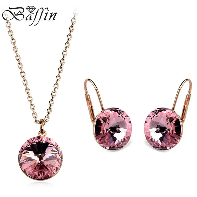Silver Color Bella Jewelry Sets Crystals from Austria Pendant Necklace Drop Earrings for Women Party Wedding Evening Accessories
