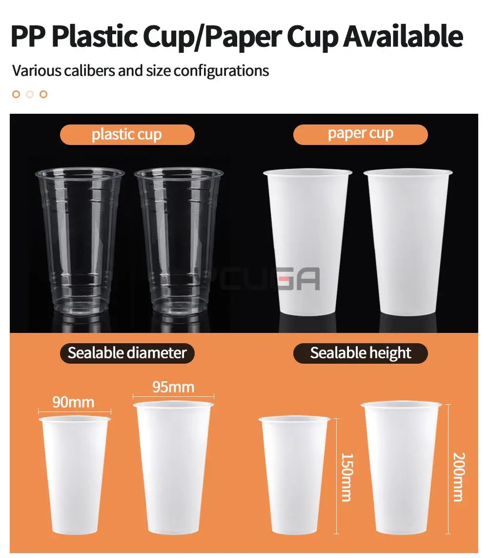 Cup Sealer Automatic Milk Tea/Coffee Shop Plastic/Paper Cup Sealing Machine 9/9.5CM Electric Bubble Tea Film For Business 220V