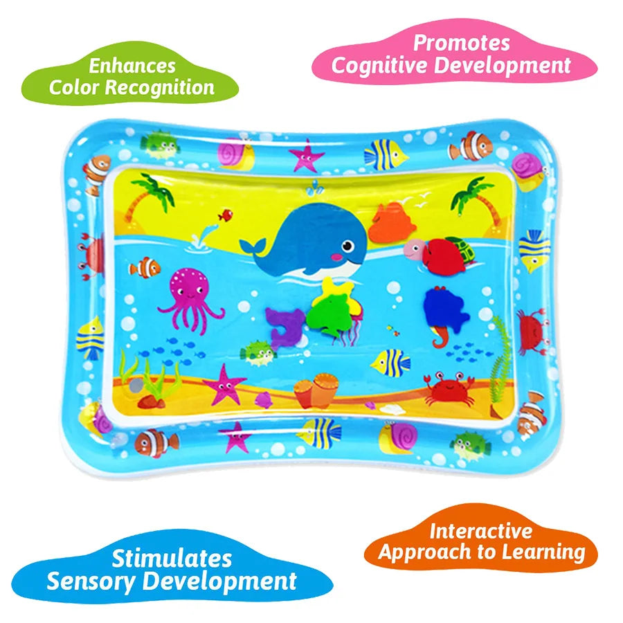 1pc Blue Whale Inflatable Playing Mat PVC Baby Play Water Mat Toddler Pad Kids Early Education Activity Toys Mat Cushion Gift