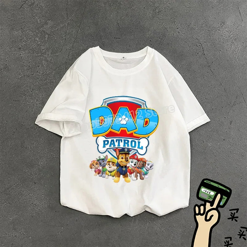 Paw Patrol Summer Tops Cotton T-shirt White Shirt Print Women Cartoons Fashion Black Clothes Man Adult Tee Short Sleeve Clothing