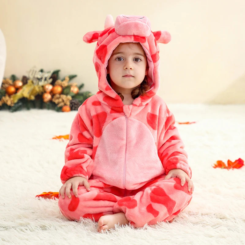 Winter Baby Rompers Baby Pijamas Halloween Ghost Bat Shark Deer Animal Cartoon Hooded Jumpsuits Cosplay Costume Boys Girl Pajama