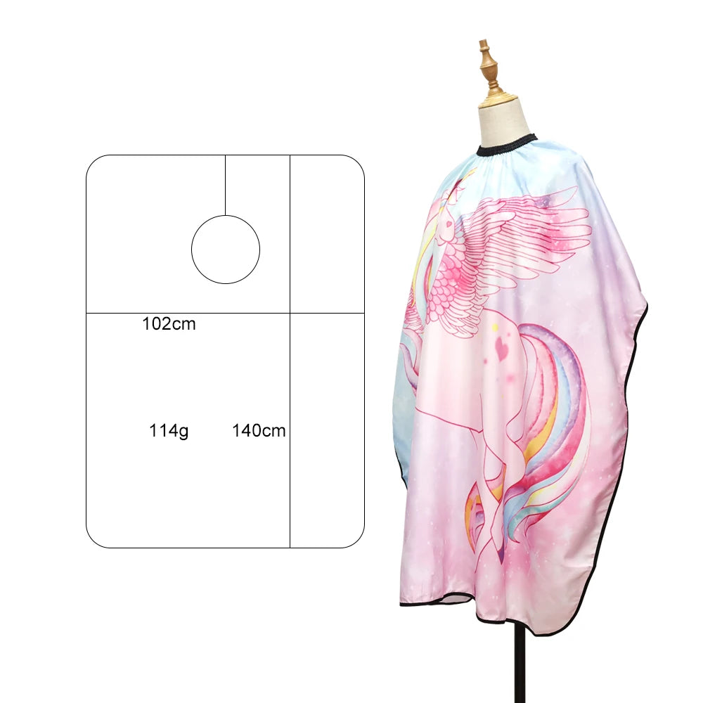 Children's Cute Cartoon Hairdressing Cape Hair Cut Styling Gown Barbershop Haircut Cape Hairdresser Cloth for Kids