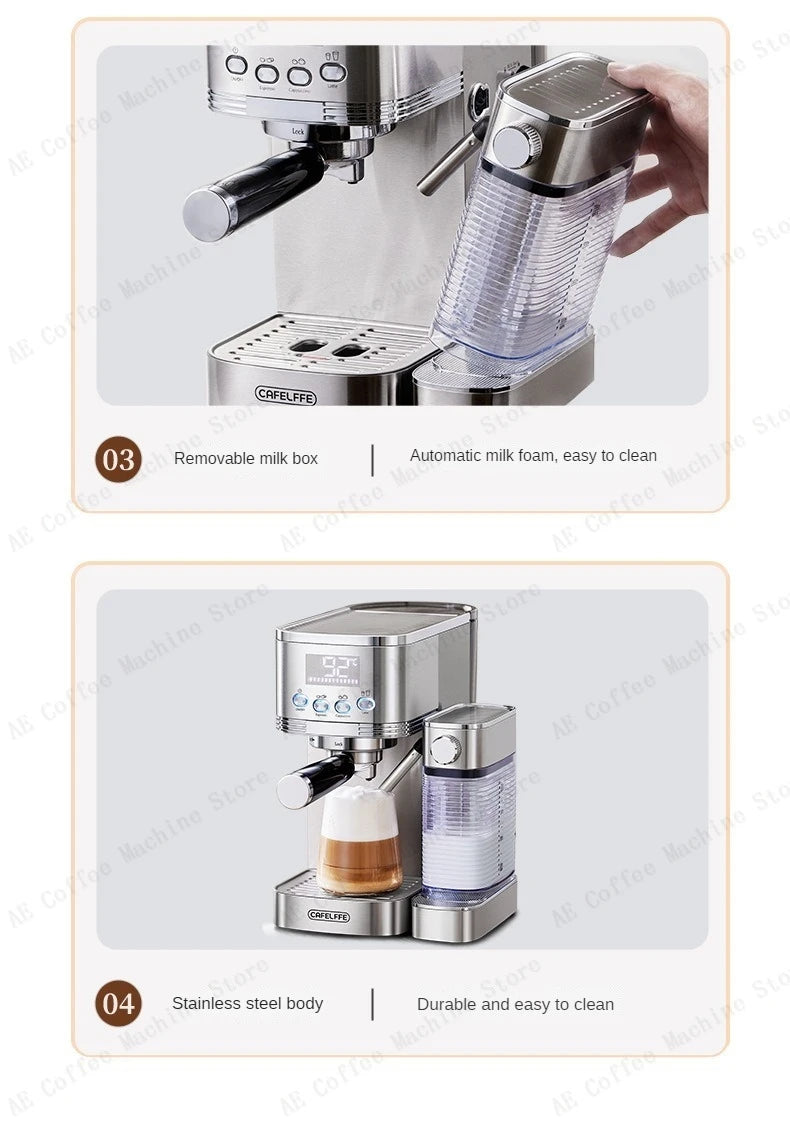 Automatic Coffee and Milk Frother All-in-one Machine 20bar Household Small Espresso Coffee Machine Multi-function Coffee Maker