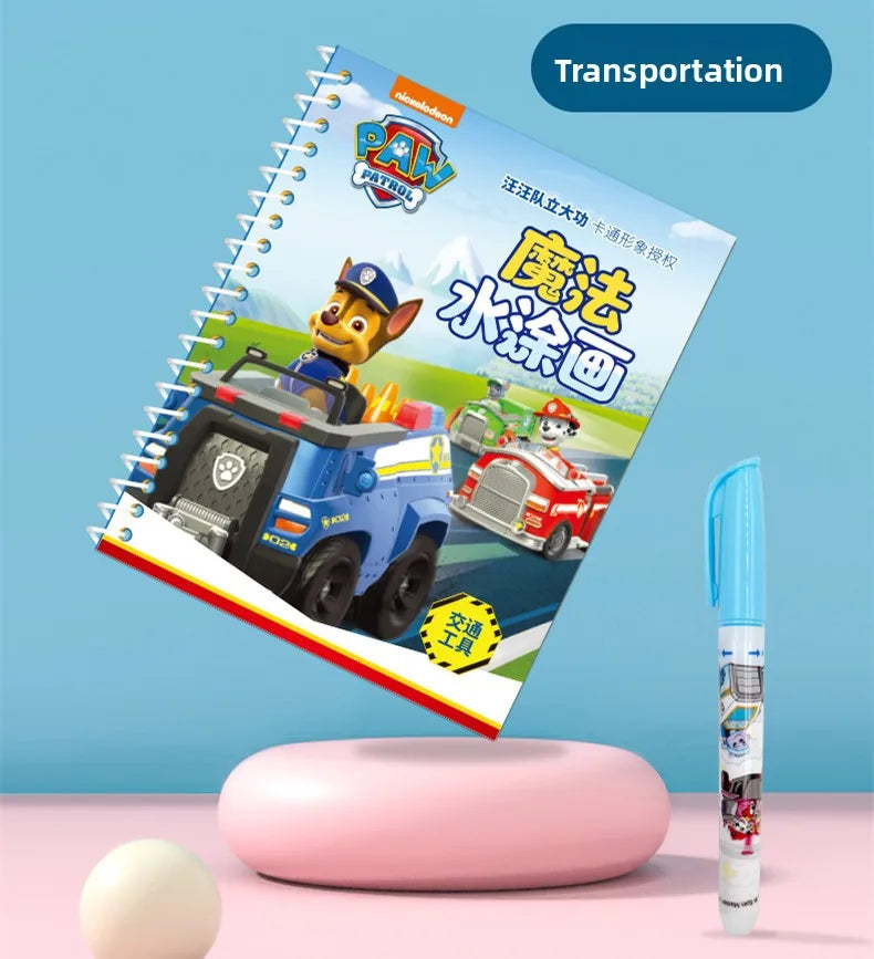 Paw Patrol Chase Reusable Coloring Book Magic Water Painting Books Sensory Children Early Education Toys Water Drawing Book Toy