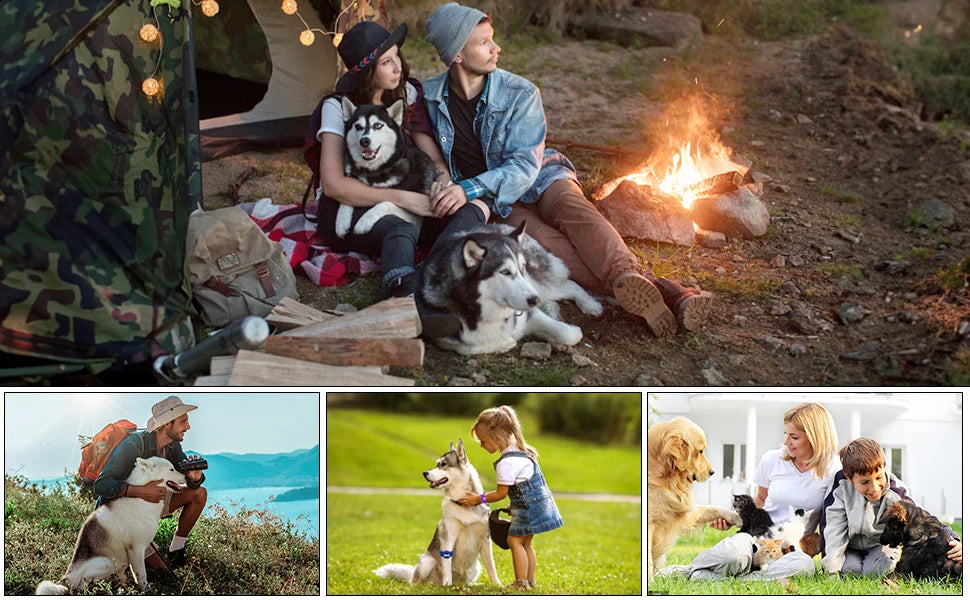 Rechargeable Ultrasonic Dog Barking Deterrent Trainer with LED Light Stop Bark Control Device for Pets Training