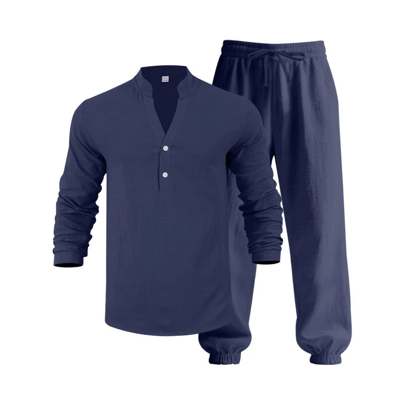 Ensemble en lin lâche américaine Automne