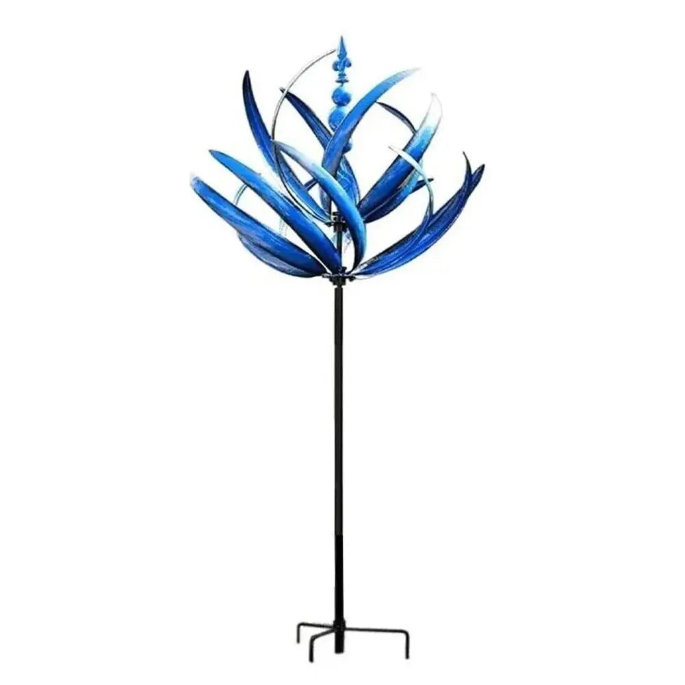 1/2pcs Harlow Wind Spinner Metal Windmill 3D Wind Powered Kinetic Sculpture Lawn Metal Wind Solar Spinners Yard for Garden Decor