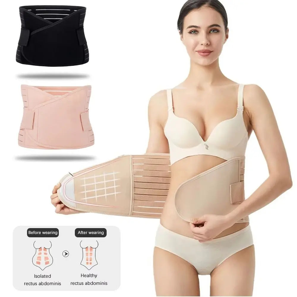 Memory Soft Rubber Bone Corset Postpartum Breathable High Fit Belly Band Adjustable Pregnant Tummy Belly Belt Wrap for Women