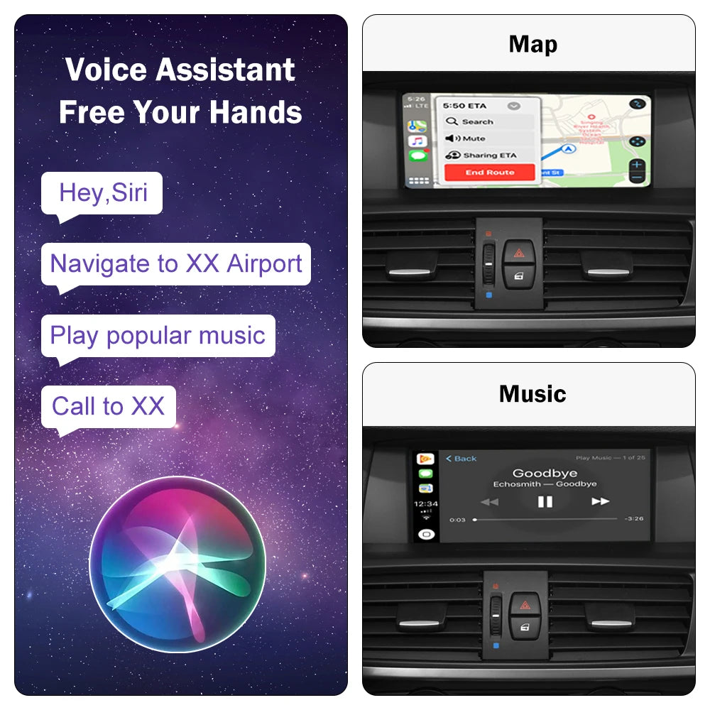 Road Top Wireless CarPlay for BMW X3 F25 G01 X4 F26 CIC,NBT,EVO System 2011-2020, with Android Mirror Link AirPlay Carplay Kits